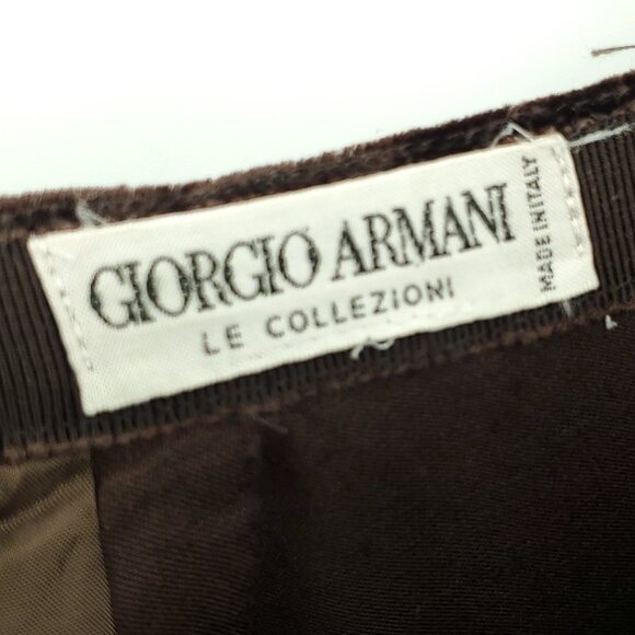 Giorgio Armani Velvet High Rise Straight Leg Ankle Pants 27/4 Brown, VGUC with m - Picture 3 of 13